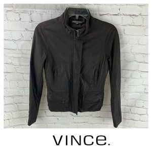 Vince. Brown Leather Jacket